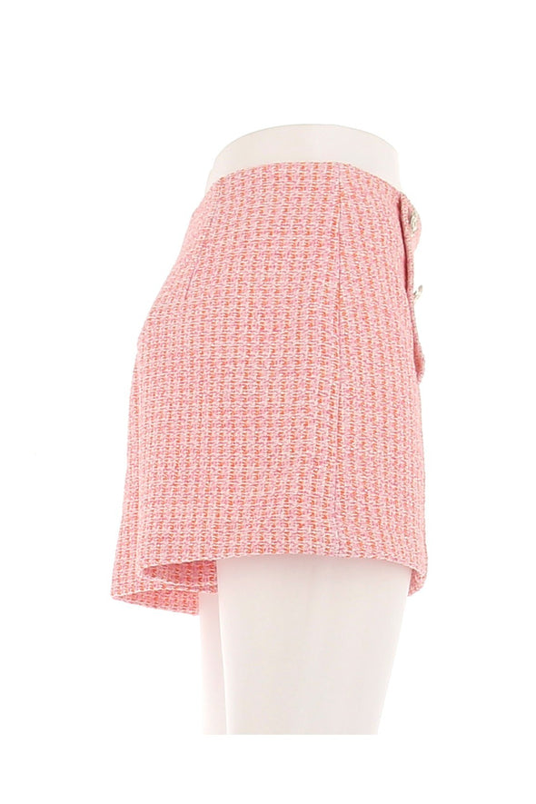 Short en tweed rose