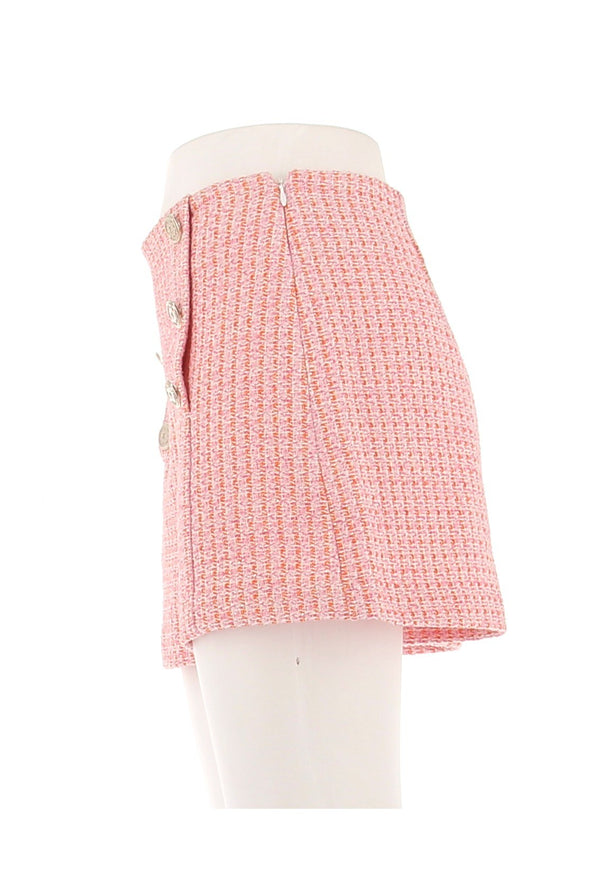 Short en tweed rose