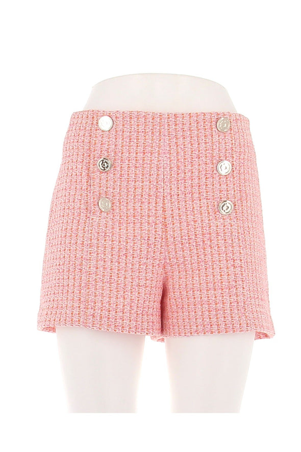 Short en tweed rose