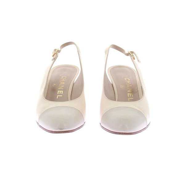 Slingback blanches