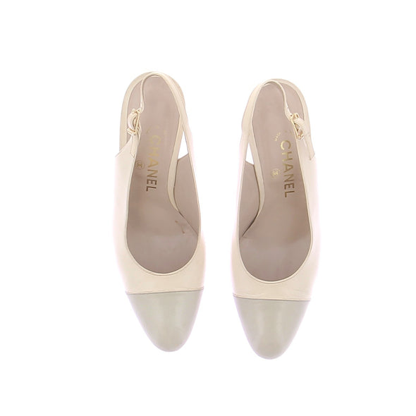 Slingback blanches