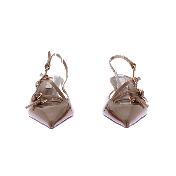 Slingback en cuir verni