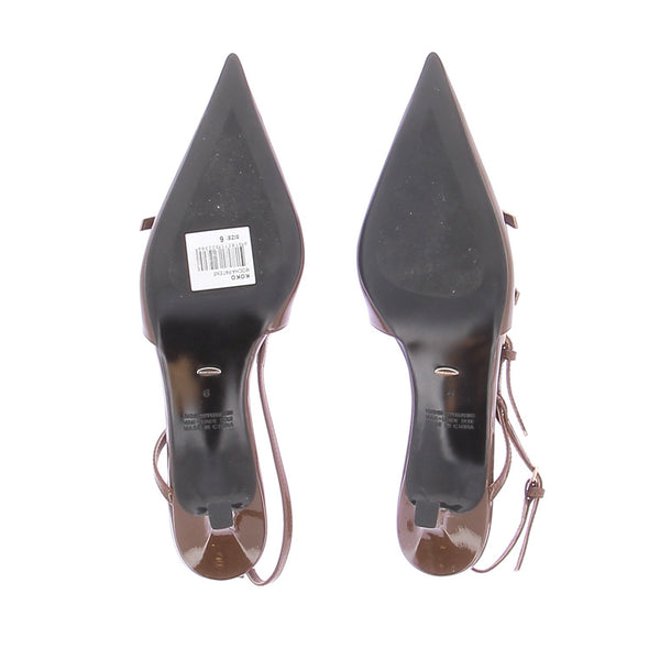Slingback en cuir verni