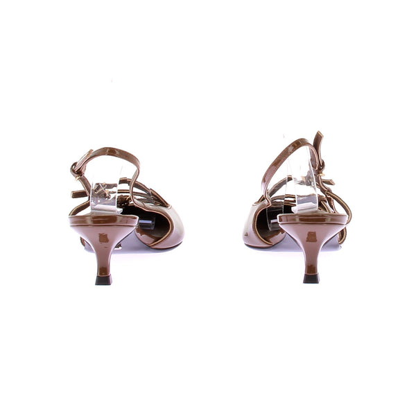 Slingback en cuir verni