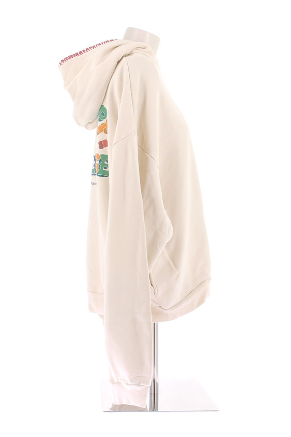 Sweat à capuche blanc