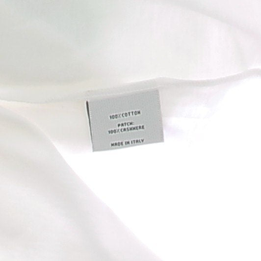 T-shirt blanc logo en cachemire