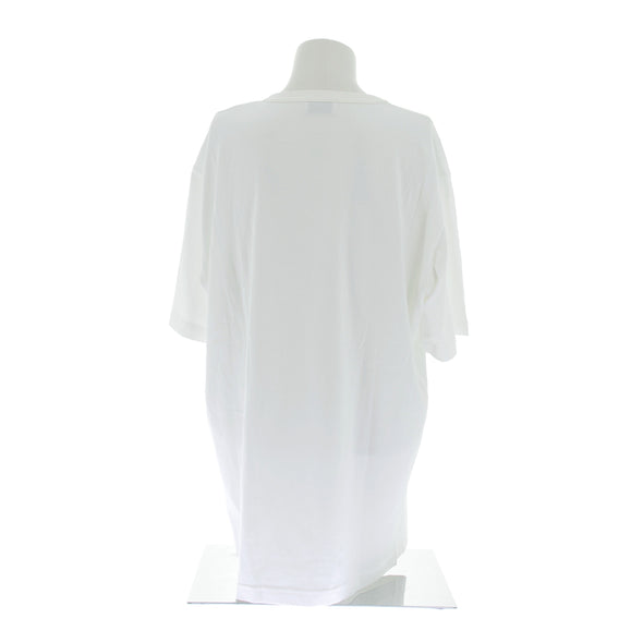 T-shirt blanc logo en cachemire