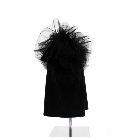 T-shirt noir avec manches en tulle