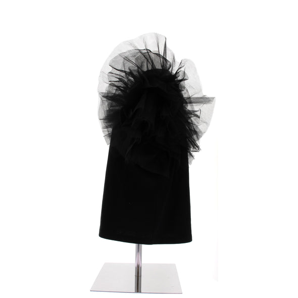 T-shirt noir avec manches en tulle