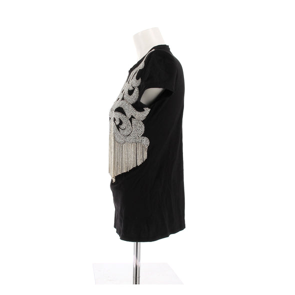 T-shirt à perles et franges