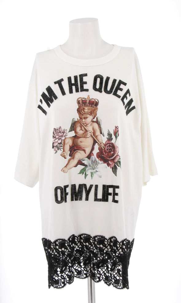 T-shirt blanc "I'm the queen of my life"