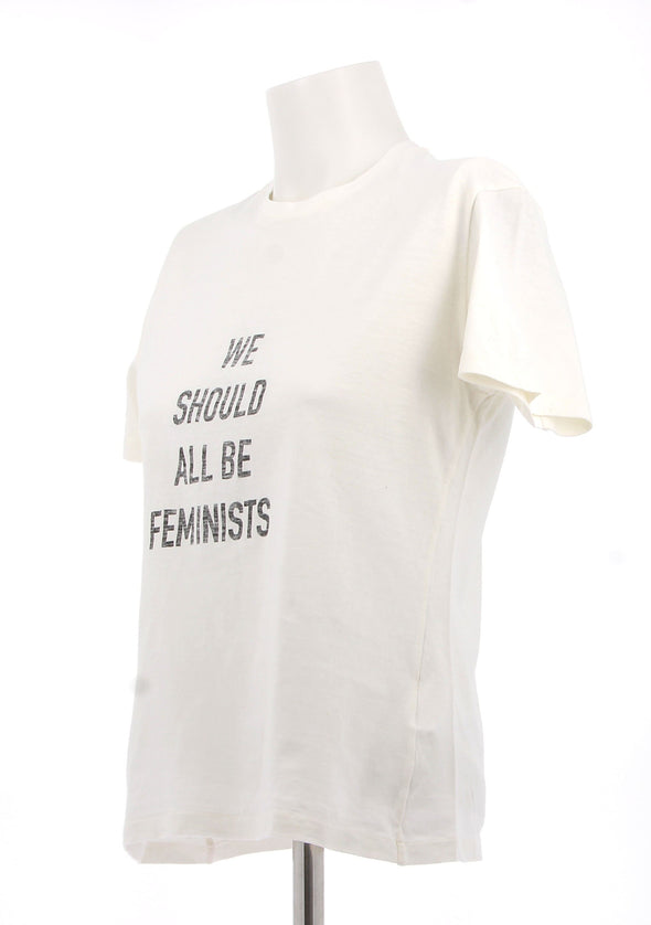 T-shirt blanc à slogan "We should all be feminists"