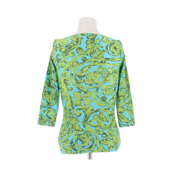 T-shirt imprimé vert et bleu