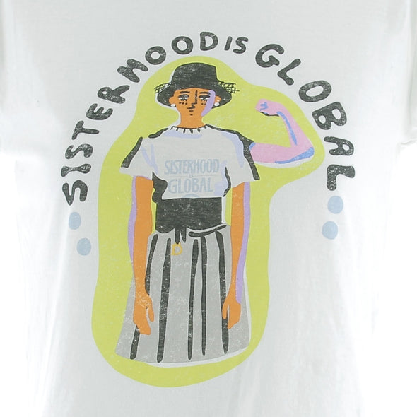 Tee-shirt blanc "Sisterhood is global"