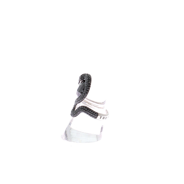 Bague en argent et zircon noir