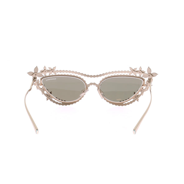 Lunettes de soleil en plaqué or et cristaux
