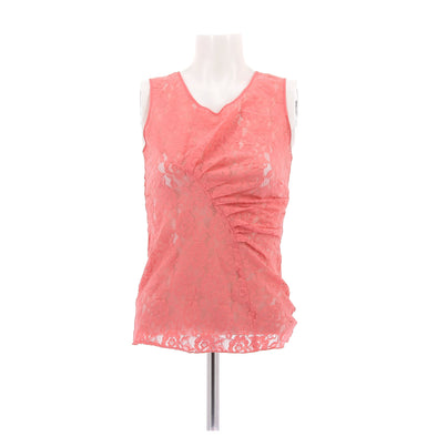 Top corail en dentelle