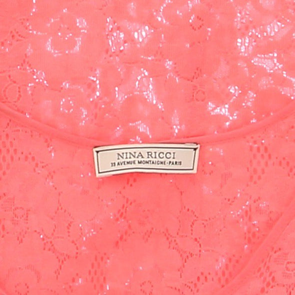 Top corail en dentelle