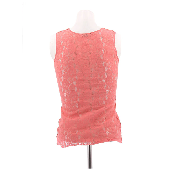 Top corail en dentelle