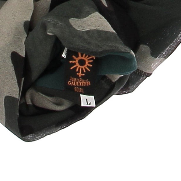 Top en mesh à imprimé camouflage