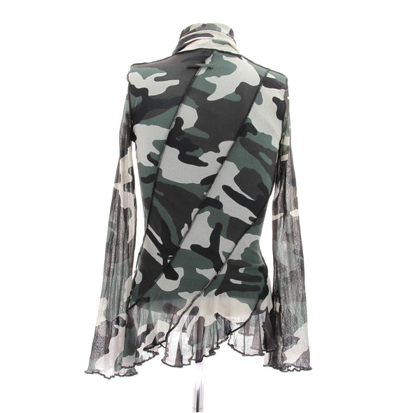 Top en mesh à imprimé camouflage