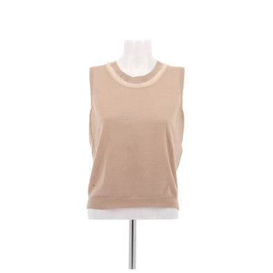 Top beige en cachemire