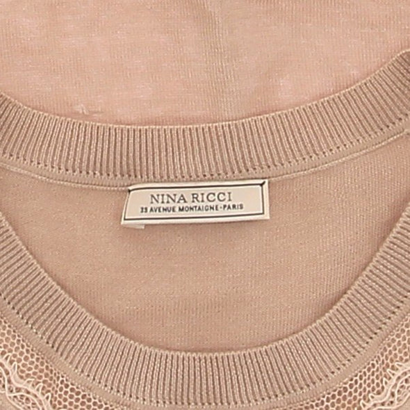 Top beige en cachemire
