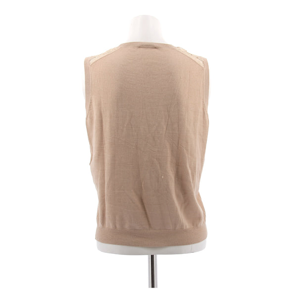 Top beige en cachemire