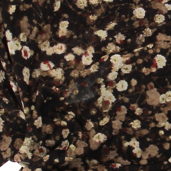 Top marron à motif fleuri