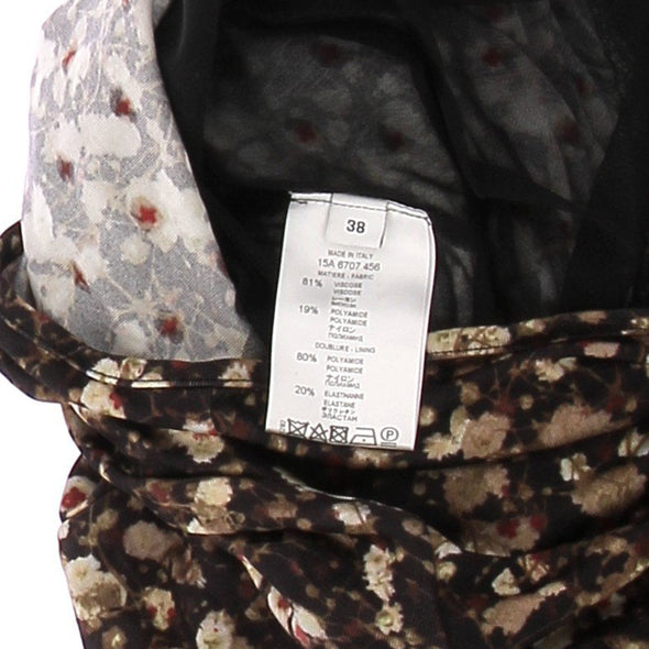 Top marron à motif fleuri