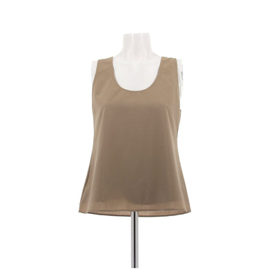 Top marron sans manches en laine