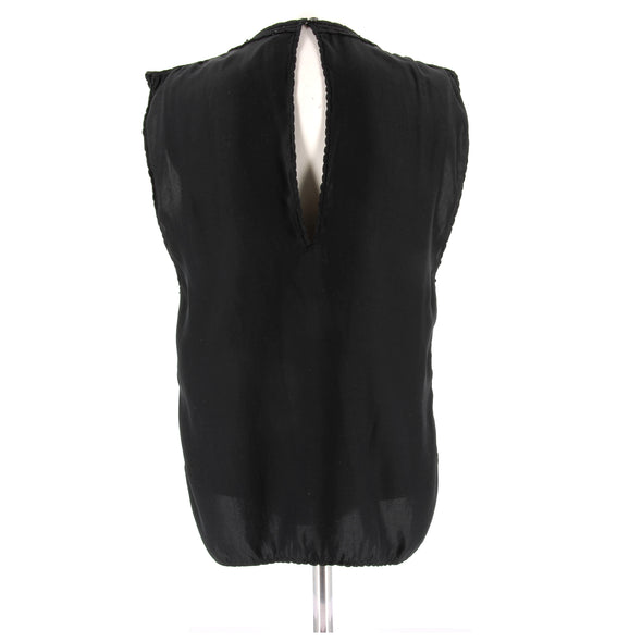 Top en soie noir