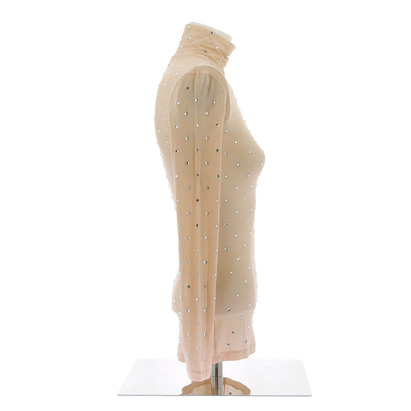 Top nude à strass