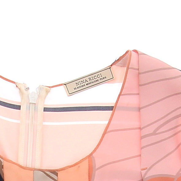 Top en soie à motifs colorés