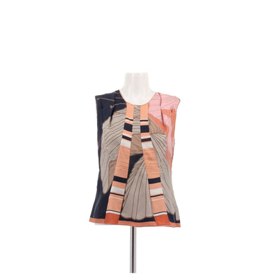 Top en soie à motifs colorés