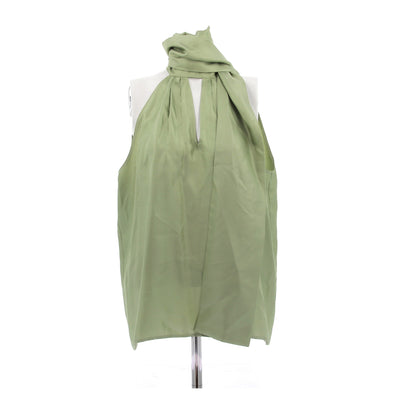 Top en soie vert