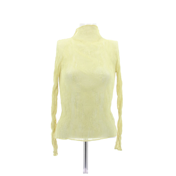 Top côtelé jaune