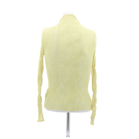 Top côtelé jaune