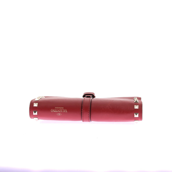 Trousse à bijoux rouge en cuir