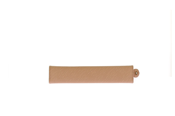 Trousse beige en cuir épis
