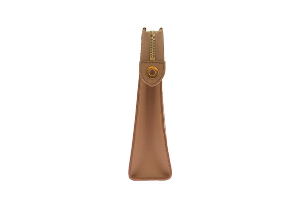 Trousse beige en cuir épis