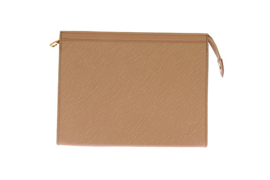 Trousse beige en cuir épis