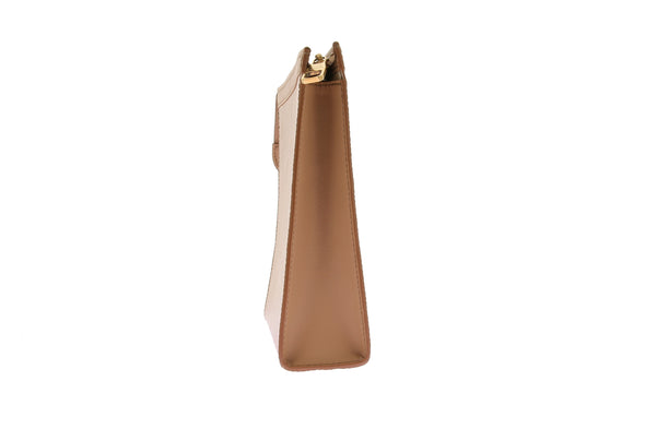 Trousse beige en cuir épis