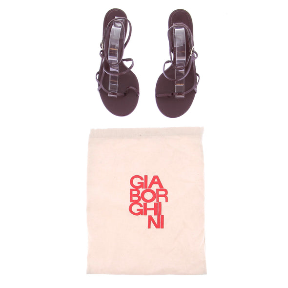 Sandales à talons prune