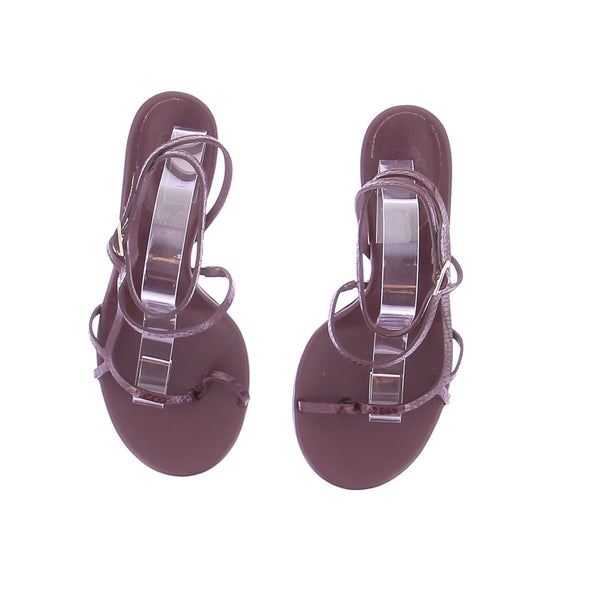 Sandales à talons prune