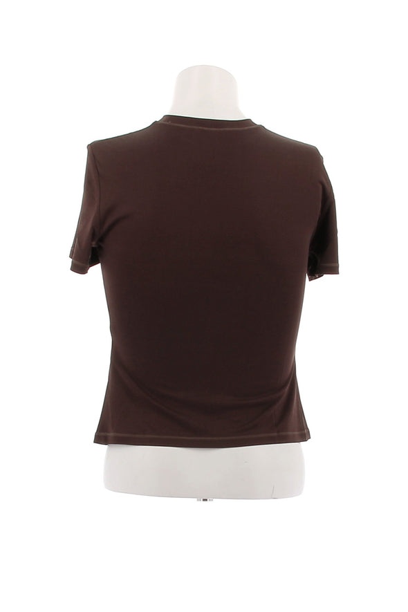 Tee-shirt en soie marron