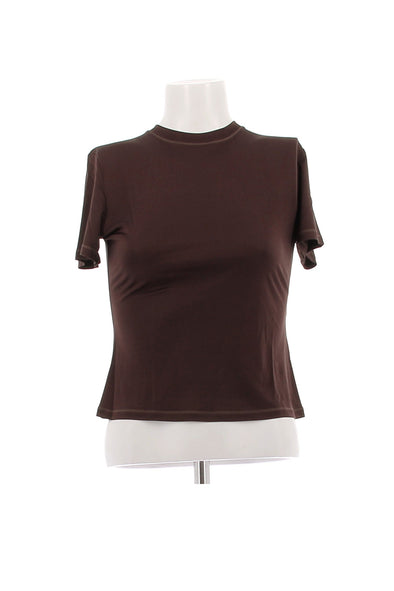 Tee-shirt en soie marron