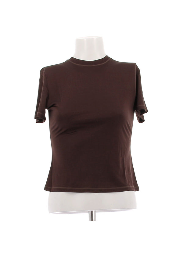 Tee-shirt en soie marron