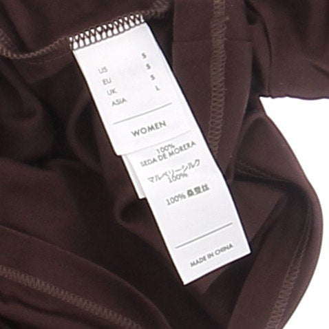 Tee-shirt en soie marron