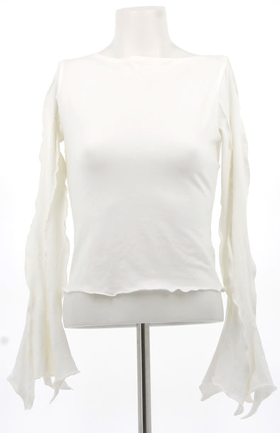 Top blanc avec manches fluides